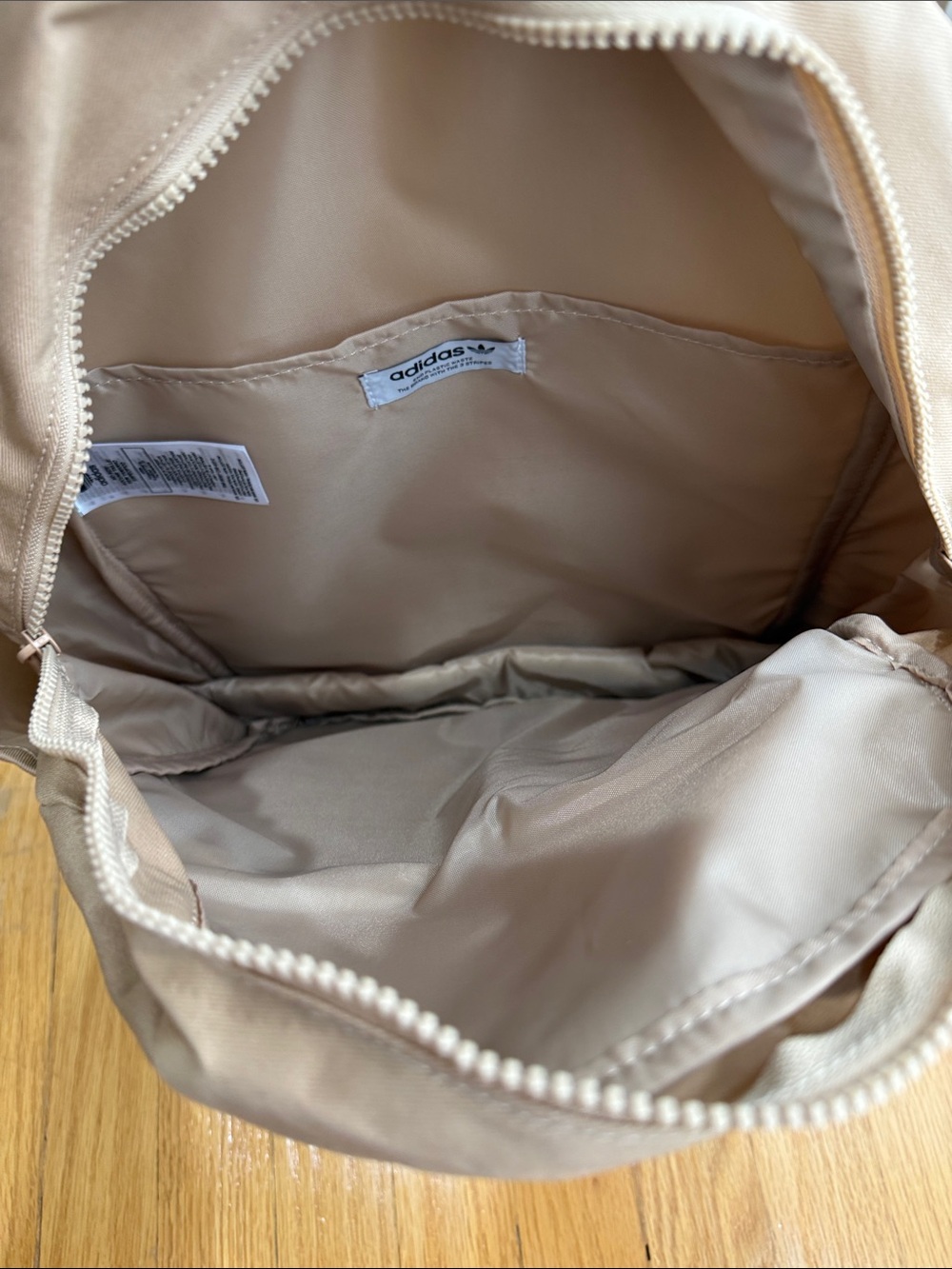 adidas Beige Simple Casual Backpack with Front Pockets - Picture 4 of 4